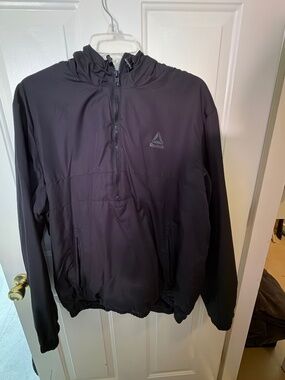 Reebok Men’s Large Hooded half zip jacket